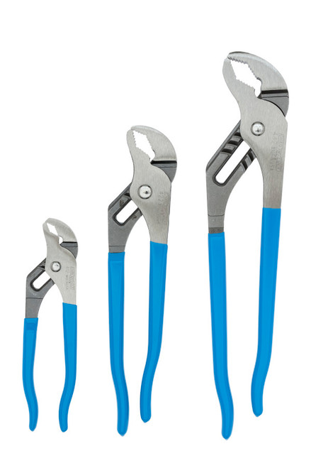 Channellock Set of 3 V-Jaw Tongue and Groove Pliers, 6.5, 9.5, 12 in