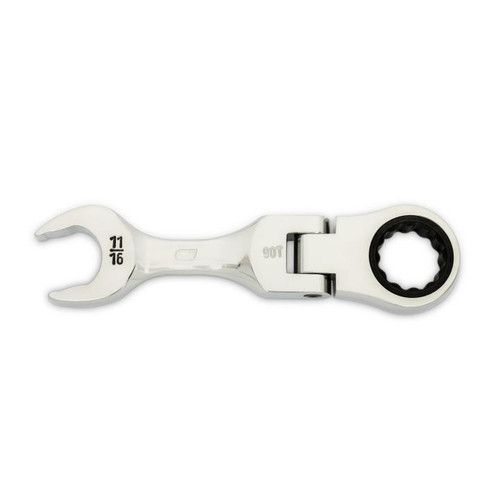 GEARWRENCH 90-Tooth 12-Point Stubby Flex Combination Ratcheting Wrench, 11/16 in