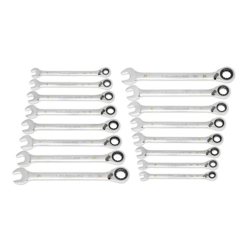 GEARWRENCH Set of 16 90-Tooth 12-Point Metric Reversible Ratcheting Wrenches