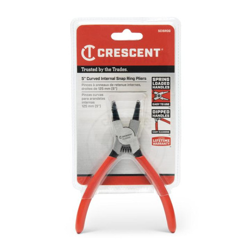 CRESCENT 90 deg Internal Snap Ring Plier, 5 in