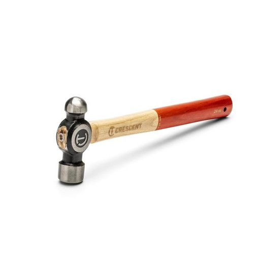 CRESCENT Ball Pein Hammer with Wood Handle, 24 oz