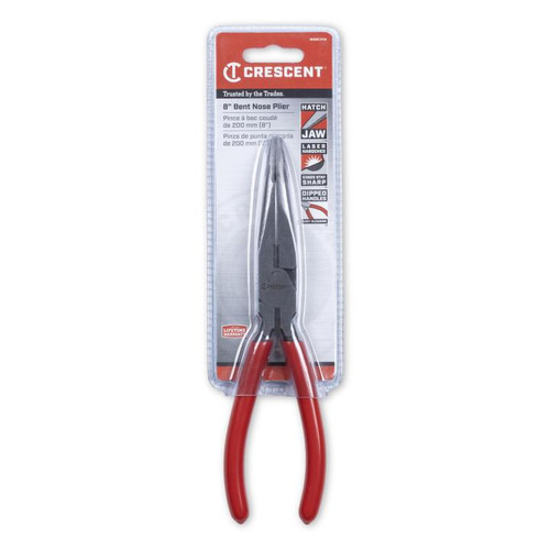 CRESCENT Bent Nose Plier with Dipped Grip, 8 in