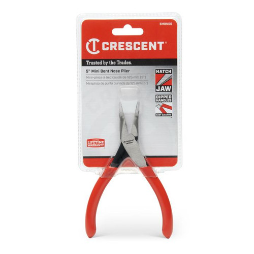 CRESCENT Bent Nose Plier with Mini Dipped Handle, 5 in