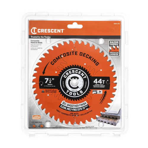 CRESCENT Composite Decking Circular Saw Blade, 7-1/4 in x 44-Tooth