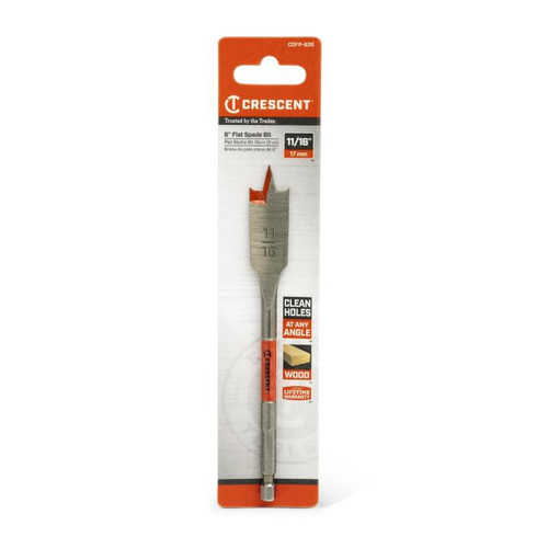 CRESCENT Flat Spade Drill Bit, 11/16 in x 6 in