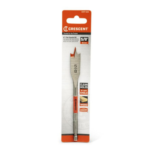 CRESCENT Flat Spade Drill Bit, 5/8 in x 6 in