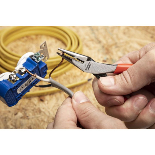 CRESCENT Long Nose Plier with Mini Dipped Handle, 5 in