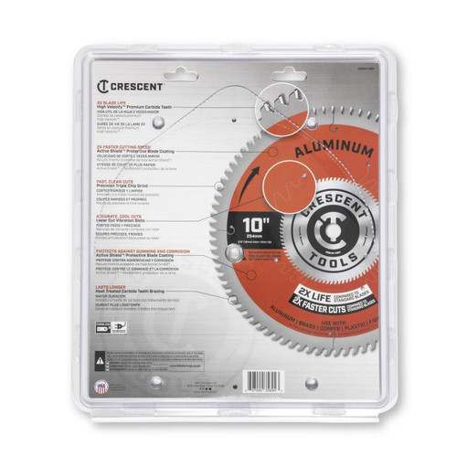 CRESCENT Medium Aluminum Circular Saw Blade, 10 in x 84-Tooth