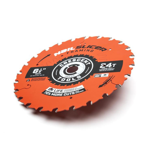 CRESCENT NailSlicer Framing Circular Saw Blade, 6-1/2 in x 24-Tooth