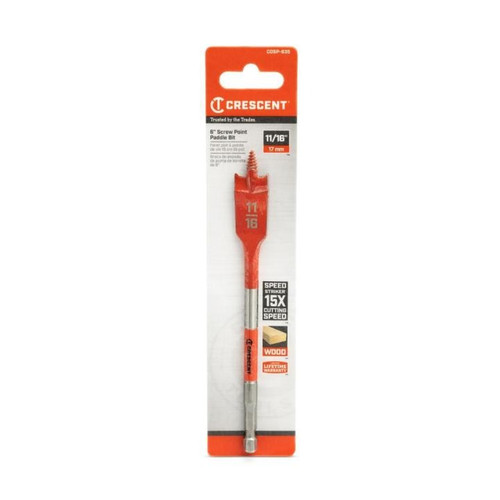 CRESCENT Screw Point Spade Drill Bit, 11/16 in x 6 in