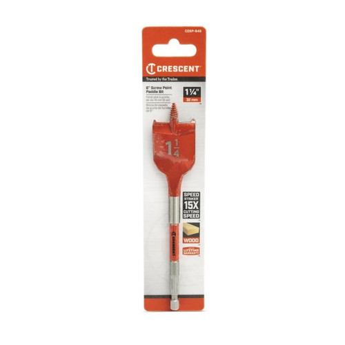 CRESCENT Screw Point Spade Drill Bit, 1-1/4 in x 6 in