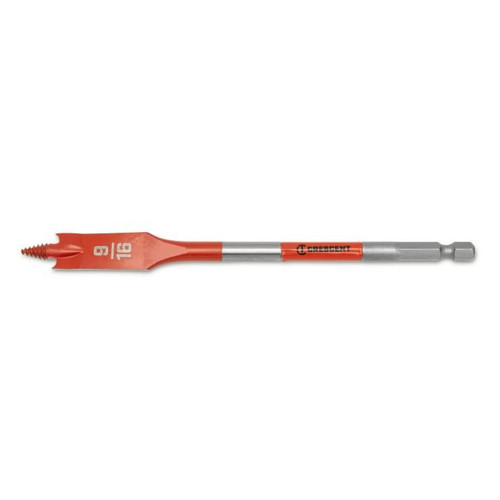 CRESCENT Screw Point Spade Drill Bit, 9/16 in x 6 in