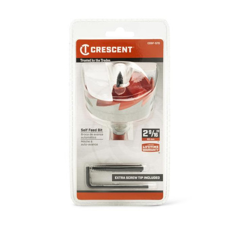 CRESCENT Self Feed Drill Bit, 2-9/16 in x 5 in