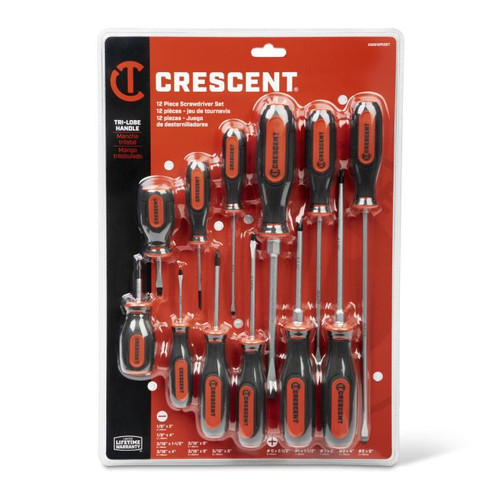 CRESCENT Set of 12 Dual Material Screwdriver
