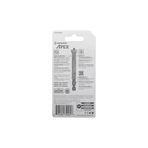 CRESCENT Set of 2 Phillips U-Guard Covered Impact Power Bit with Ring Magnet, PH2 x 3-1/2 in