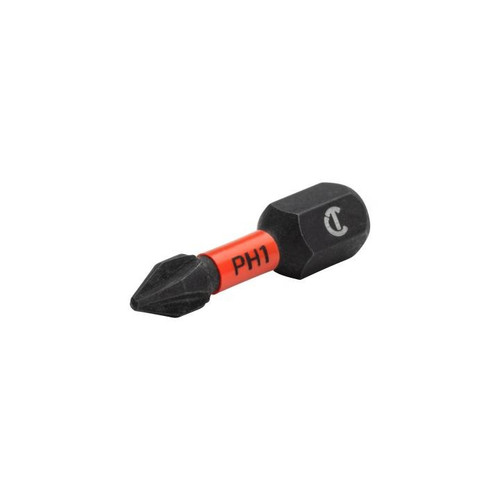 CRESCENT Set of 2 Phillips Vortex Impact Power Bit, PH1 x 1 in