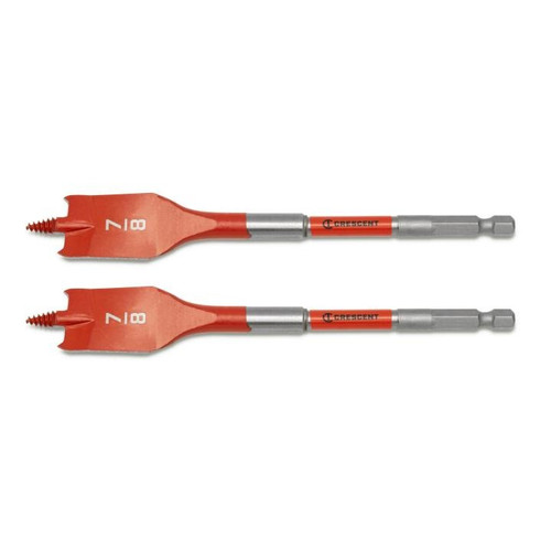 CRESCENT Set of 2 Screw Point Spade Drill Bit, 7/8 in x 6 in