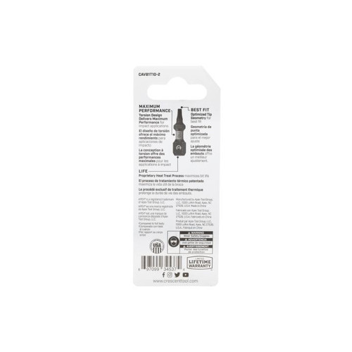 CRESCENT Set of 2 Torx Vortex Impact Power Bit, T10 x 1 in