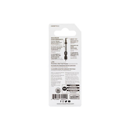 CRESCENT Set of 2 Torx Vortex Impact Power Bit, T10 x 2 in