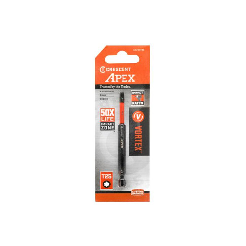 CRESCENT Set of 2 Torx Vortex Impact Power Bit, T25 x 3-1/2 in