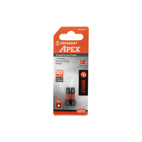 CRESCENT Set of 2 Torx Vortex Impact Power Bit, T27 x 1 in