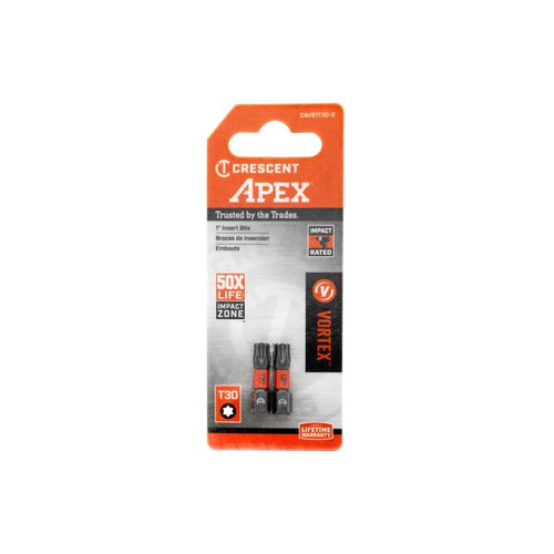 CRESCENT Set of 2 Torx Vortex Impact Power Bit, T30 x 1 in