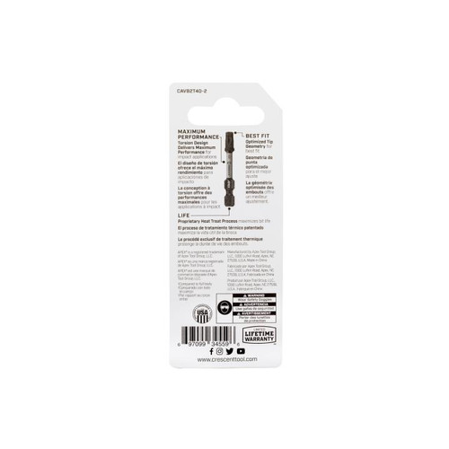 CRESCENT Set of 2 Torx Vortex Impact Power Bit, T40 x 2 in