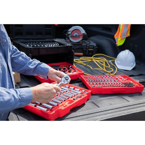 CRESCENT Set of 229 1/4 in, 3/8 in, 1/2 in Mechanics Hand Tool with 3-Drawer Storage Case