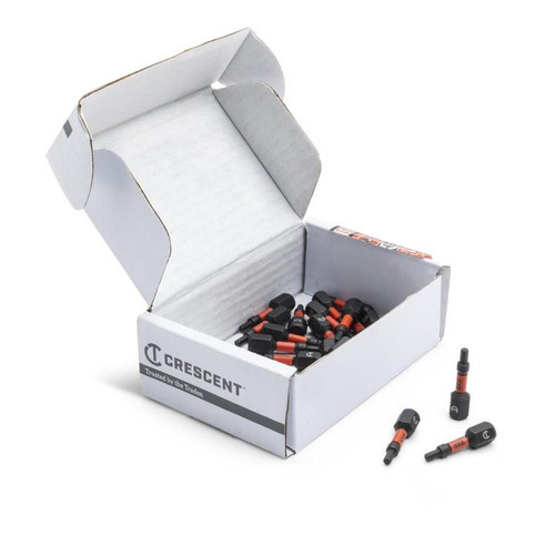 CRESCENT Set of 25 Hex Vortex Impact Power Bit, 3/8 in x 1 in