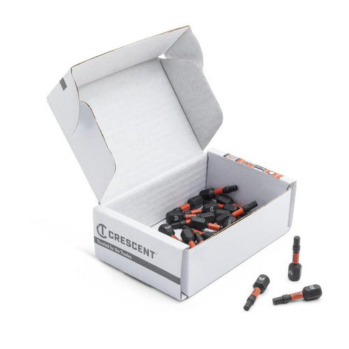 CRESCENT Set of 25 Hex Vortex Impact Power Bit, 3mm x 1 in