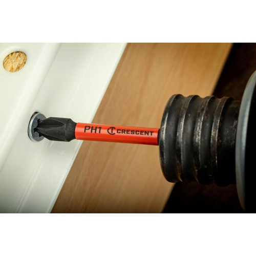 CRESCENT Set of 25 Phillips Vortex Impact Power Bit, PH1 x 2 in