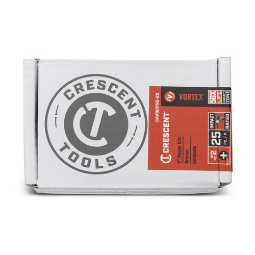 CRESCENT Set of 25 Phillips Vortex Impact Power Bit, PH2 x 2 in