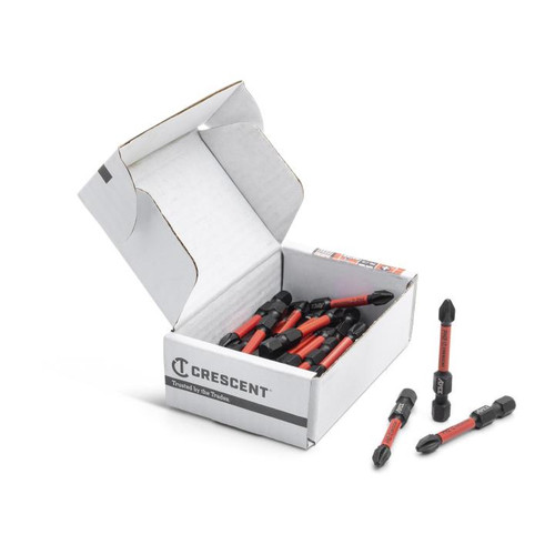 CRESCENT Set of 25 Phillips Vortex Impact Power Bit, PH2 x 2 in