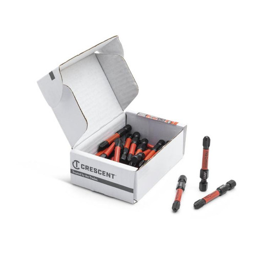CRESCENT Set of 25 Phillips Vortex Impact Power Bit, PH3 x 2 in