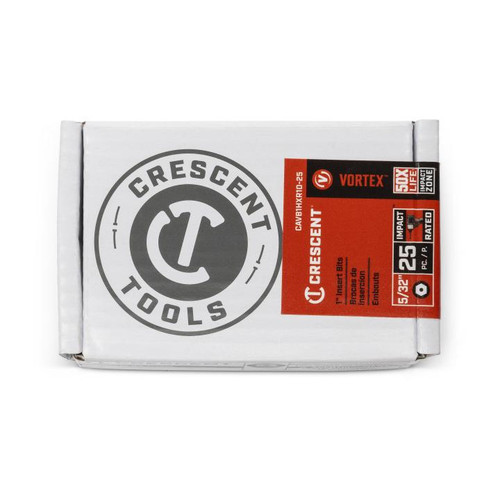 CRESCENT Set of 25 Security Hex Vortex Impact Power Bit, 10 in x 1 in