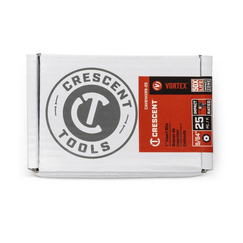 CRESCENT Set of 25 Security Hex Vortex Impact Power Bit, 9 in x 1 in
