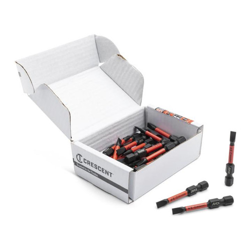 CRESCENT Set of 25 Slotted Vortex Impact Power Bit, 4 - 5 x 2 in