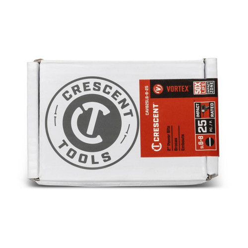 CRESCENT Set of 25 Slotted Vortex Impact Power Bit, 6 - 8 x 2 in