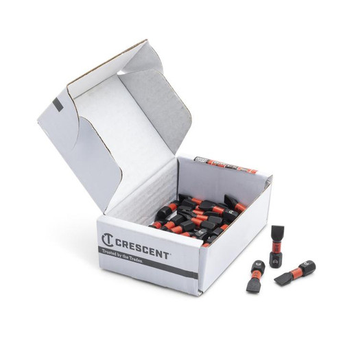 CRESCENT Set of 25 Slotted Vortex Impact Power Bit, 8 - 10 x 1 in
