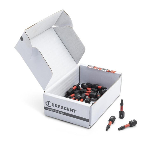 CRESCENT Set of 25 Square Vortex Impact Power Bit, PH1 x 1 in