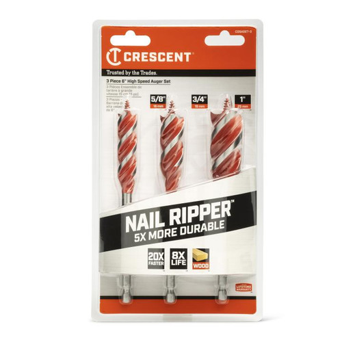 CRESCENT Set of 3 High Speed Auger