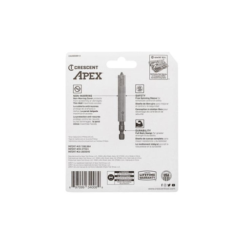CRESCENT Set of 3 U-Guard Covered Impact Power Bit