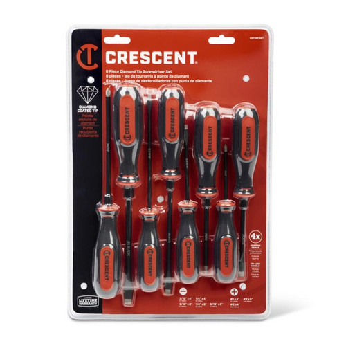 CRESCENT Set of 8 Diamond Tip Dual Material Screwdriver