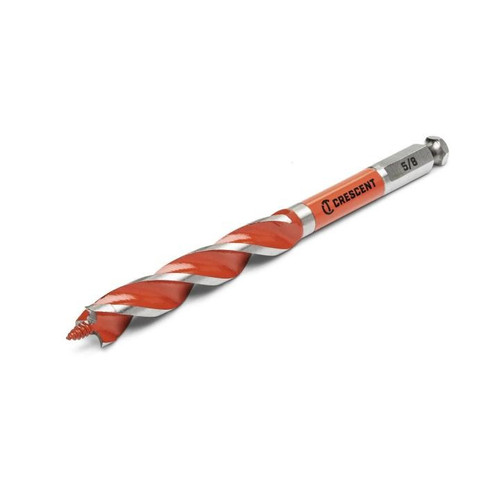 CRESCENT Solid Auger Drill Bit, 5/8 in x 7-1/2 in