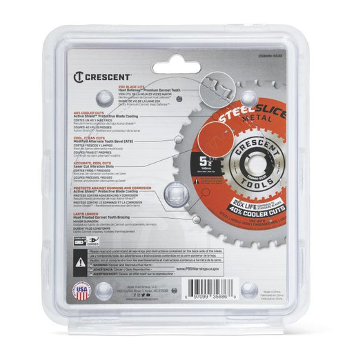 CRESCENT SteelSlicer Medium Metal Circular Saw Blade, 5-1/2 in x 30-Tooth