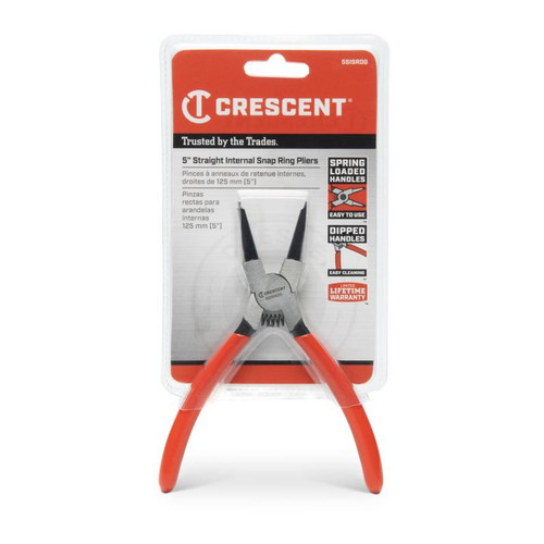 CRESCENT Straight Internal Snap Ring Plier, 5 in