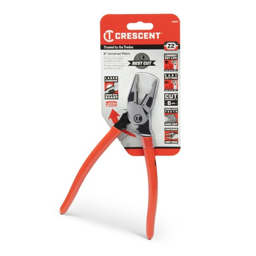 CRESCENT Z2 Universal Plier with Dipped Handle, 8 in