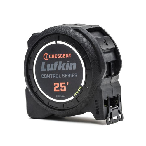 LUFKIN 1-3/16 in x 25 ft Control Series Black Clad Tape Measure