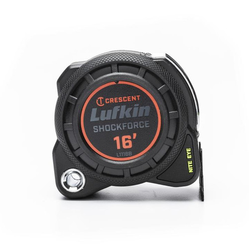 LUFKIN 1-3/16 in x 16 ft Shockforce Nite Eye G1 Dual Sided Tape Measure, 6 in