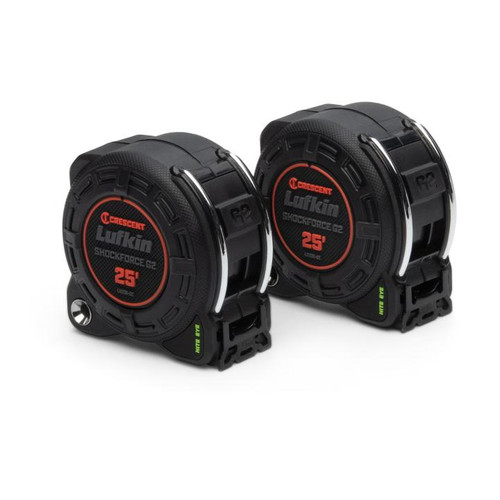 LUFKIN Set of 2 1-1/4 in x 25 ft Shockforce Nite Eye G2 Tape Measure